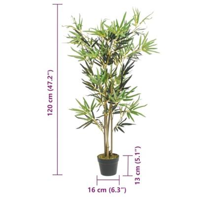 Kunstplant bamboe 552 bladeren 120 cm groen - thumbnail