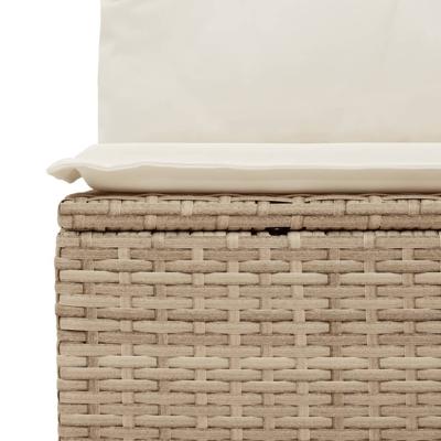 5-delige Loungeset met kussens poly rattan beige - thumbnail
