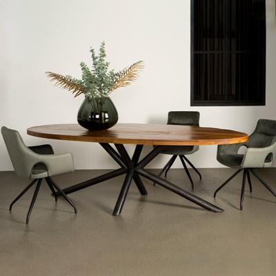Tower Living Ovale Eettafel 'Selva' Mangohout, 240 x 110cm, kleur Naturel
