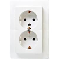 Kopp HK05 arctic wit inbouw stopcontact RA dubbel - 4621520 - thumbnail