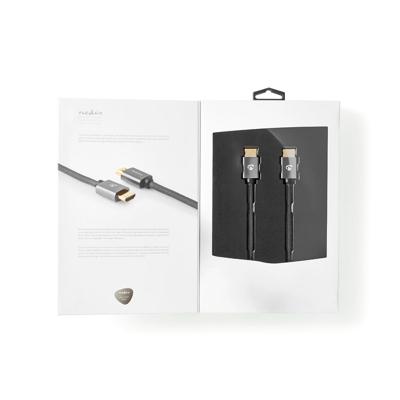High Speed HDMI-kabel met Ethernet | HDMI-connector - HDMI-Connector | Gun Metal Grey | Gevlochten Kabel