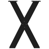 Eettafelpoten 2 st X-vormig 50x(72-73) cm staal zwart - thumbnail