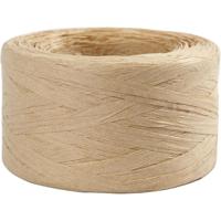Creativ Company Papier raffia garen, b: 7-8 mm, zandkleur, 100 m/ 1 rol - thumbnail