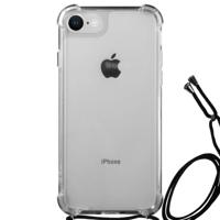 Anti-shock Back Cover iPhone SE 22 | 20 | 8 | 7 Transparant met Koord - thumbnail