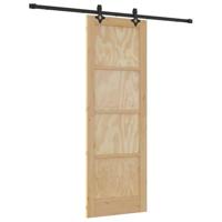 Schuifdeur Natuurlijk en Zwart 73,5 x 211 cm Massief grenenhout - thumbnail