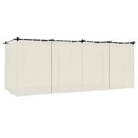 Prieel met gordijnen 6x3 m staal crèmekleurig - thumbnail