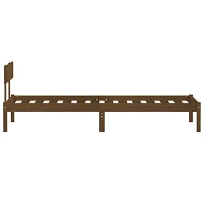 Bedframe massief grenenhout honingbruin 90x190 cm
