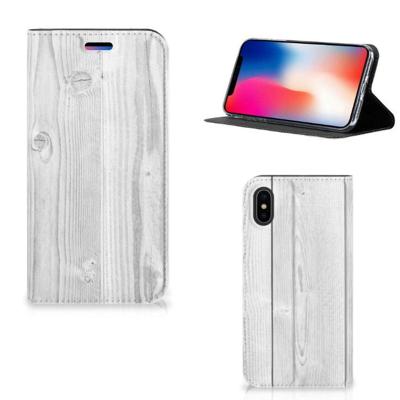 Apple iPhone X | Xs Book | Wallet Case | White Wood