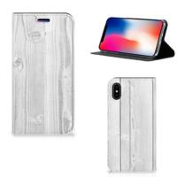 Apple iPhone X | Xs Book | Wallet Case | White Wood - thumbnail