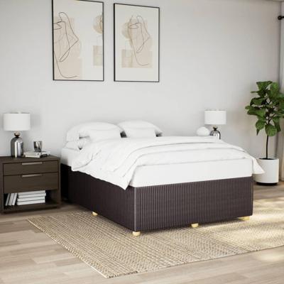 Bedframe zonder matras stof donkerbruin 140x190 cm