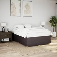 Bedframe zonder matras stof donkerbruin 140x190 cm - thumbnail