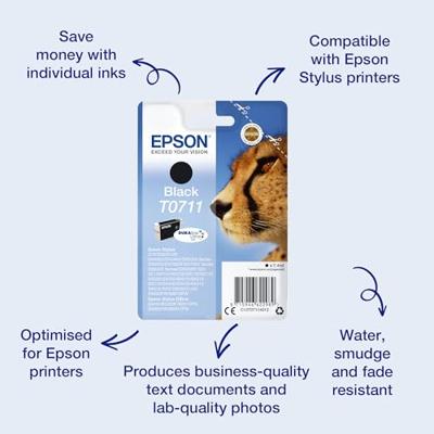 Epson inktcartridge T0711, 245 pagina&apos;s, OEM C13T07114012, zwart - thumbnail