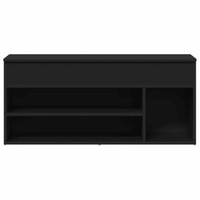 Schoenenbank 102x30,5x45 cm bewerkt hout zwart