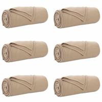 VidaXL Kleden 6 pcs kameel 240 x 220 cm fleece - thumbnail