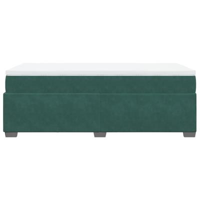 Boxspring met matras fluweel donkergroen 120x200 cm - thumbnail