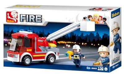 Sluban Fire Brigade small turntable ladder bouwstenen set (M38-B0632)