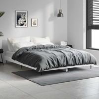 Bedframe bewerkt hout hoogglans wit 140x190 cm - thumbnail