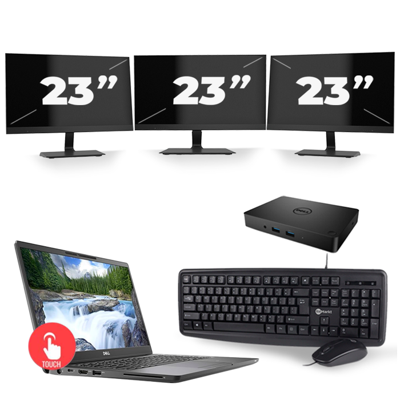 Dell Latitude 7300 - Intel Core i5-8e Generatie - 13 inch - Touch - 16GB RAM - 256GB SSD - Windows 11 Home + 3x 23 inch Monitor Dell Latitude 7300 - Intel Core i5-8e Generatie - 13 inch - Touch - 16GB RAM - 256GB SSD - Windows 11 Home + 3x 23 inch Monitor