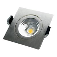 LED Spot Lage inbouwhoogte Vierkant IP54 10W 2700K Zilver | Dimbaar - Zeer Warm Wit - thumbnail