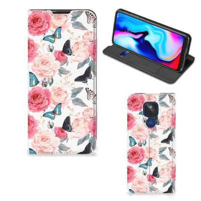Motorola Moto G9 Play Smart Cover Butterfly Roses Motorola Moto G9 Play Smart Cover Butterfly Roses