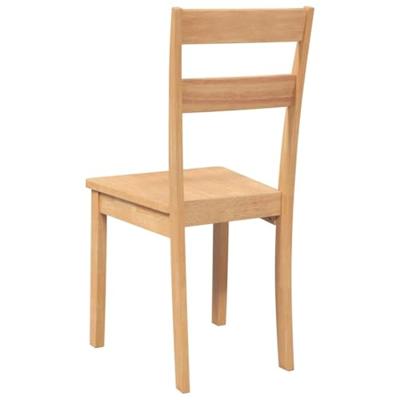 Eetkamerstoelen 2 st massief hout naturel rubber