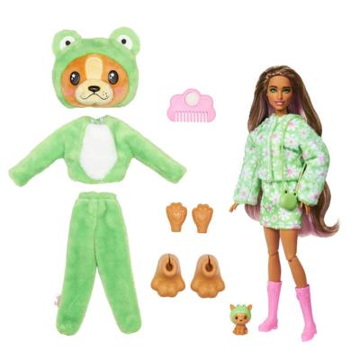 Barbie Cutie Reveal hond in kikkerkostuum