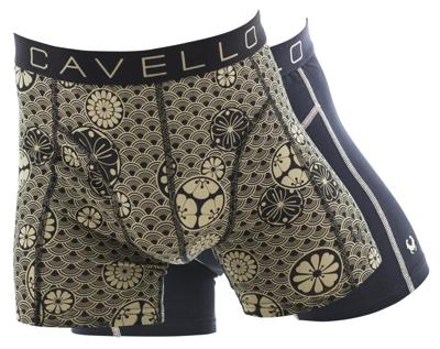 Cavello boxershorts 2-pack mystic flower print / all black Cavello boxershorts 2-pack mystic flower print / all black