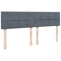 Boxspring met matras fluweel donkergrijs 200x200 cm - thumbnail