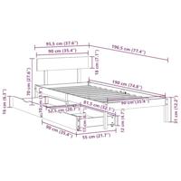 Bedframe zonder matras massief grenenhout wit 90x190 cm - thumbnail