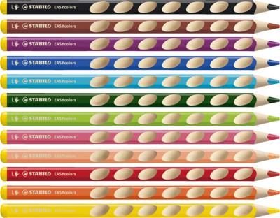 STABILO easycolors kleurpotloden linkshandig - 12 st. + puntenslijper STABILO easycolors kleurpotloden linkshandig - 12 st. + puntenslijper