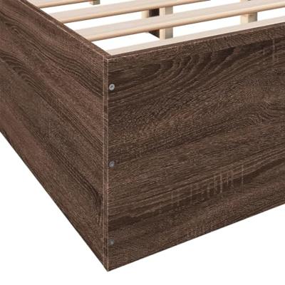 Bedframe bewerkt hout bruin eikenkleur 135x190 cm