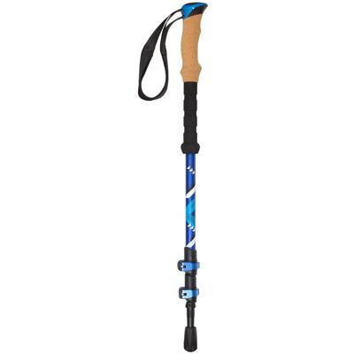 Abbey wandelstok Camino telescopisch verstelbaar zilver/blauw