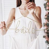 Miss Lovely Kleerhanger Bride van metaal in goud/bruiloftsaccessoires bruid bruiloftsdecoratie decoratie bruidsjurk accessoires huwelijksceremonie vrijgezellenfeest - thumbnail