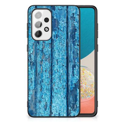 Samsung Galaxy A73 Houten Print Telefoonhoesje Wood Blue