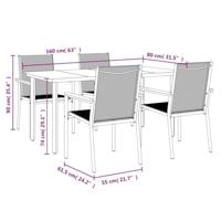 5-delige Tuinset textileen en staal zwart - thumbnail