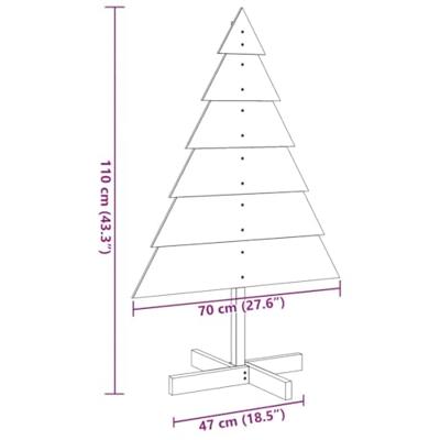 VidaXL Kerstdecoratie kerstboom 110 cm massief hout
