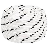 VidaXL Boottouw gevlochten 16 mmx50 m polyester wit - thumbnail