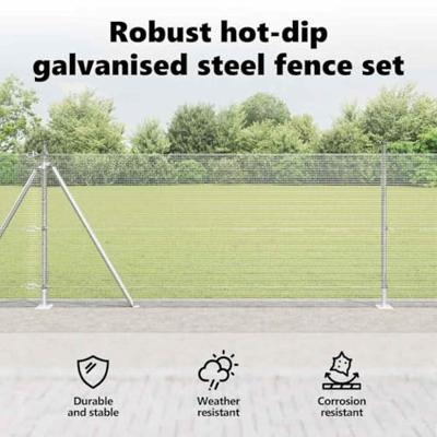 VidaXL Afrasteringspaal zilver 25 x 0,8 m (12 x 12 mm gaas) staal