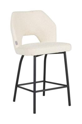 MUST Living Barstoel 'Bloom' Bouclé, kleur Naturel (zithoogte 65cm)