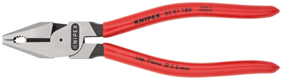 Knipex Kracht-kombitang | Kunststof bekleed | Zwart geatramenteerd | Lengte 180 mm | Zelfbedieningskaart/blister - 02 01 180 SB