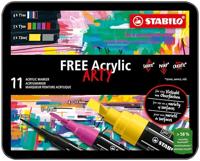 STABILO free acrylmarker, starter kit, pak van 11 stuks - thumbnail