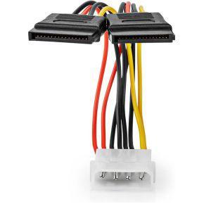 Nedis Interne Voedingskabel | Molex Male | 2x SATA 15-Pins Female | Verguld | 0.15 m | Rond | PVC | Multicolour | Doos - CCGB73520VA015