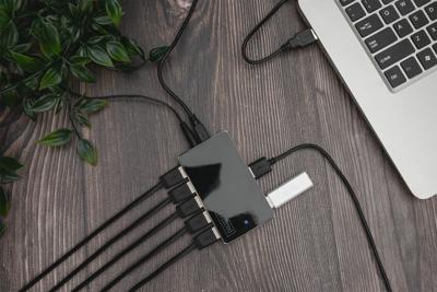 DIGITUS USB-hub - 10 poorten - high-speed USB 2.0-480 MBit/s - Plug&Play - aansluitkabel 100 cm - zwart