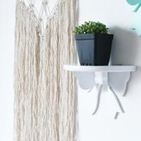 Houten boog rekken kinderen kamer schattig decoratie houder (wit) - thumbnail