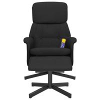 Massagestoel verstelbaar met voetenbank stof zwart - thumbnail