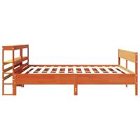 Bedframe zonder matras massief grenenhout wasbruin 200x200 cm - thumbnail