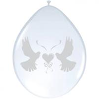 Ballonnen duifjes (8 st) metallic - thumbnail