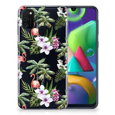 Samsung Galaxy M21 | M30s TPU Hoesje Flamingo Palms Samsung Galaxy M21 | M30s TPU Hoesje Flamingo Palms