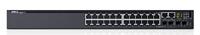 Dell Networking S3124 - Switch - C3 - Managed - 24 x 10/100/1000 + 2 x 10 Gigabit SFP+ + + 2 x SFP Gigabit gecombineerd - luchtstroom van voor naar achteren - op Rack Smart Value monteerbaar - thumbnail
