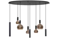 Ztahl Hanglamp Riva 8 lichts ovaal L 140 cm zwart - thumbnail